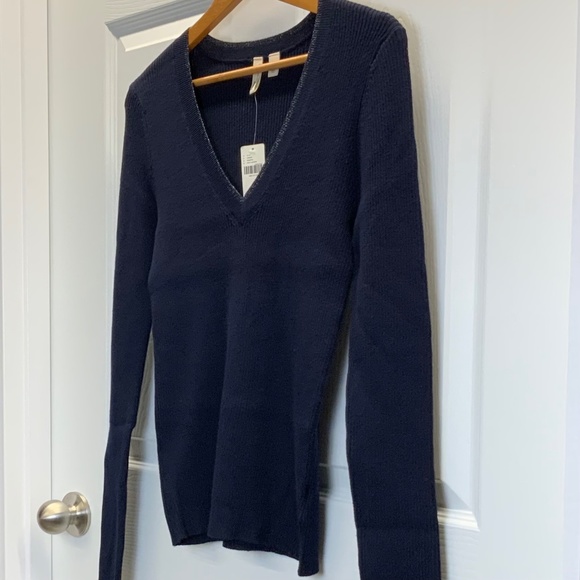 Anthropologie Moth Ribbed Knit V-Neck Pullover Sweater - Picture 13 of 16